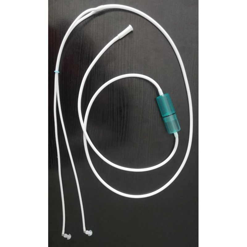 Silicone ear cannula for hydrogen administration, with filter