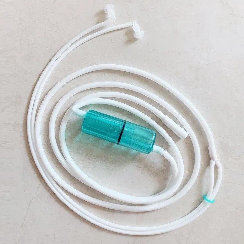 Silicone ear cannula for hydrogen administration, with filter